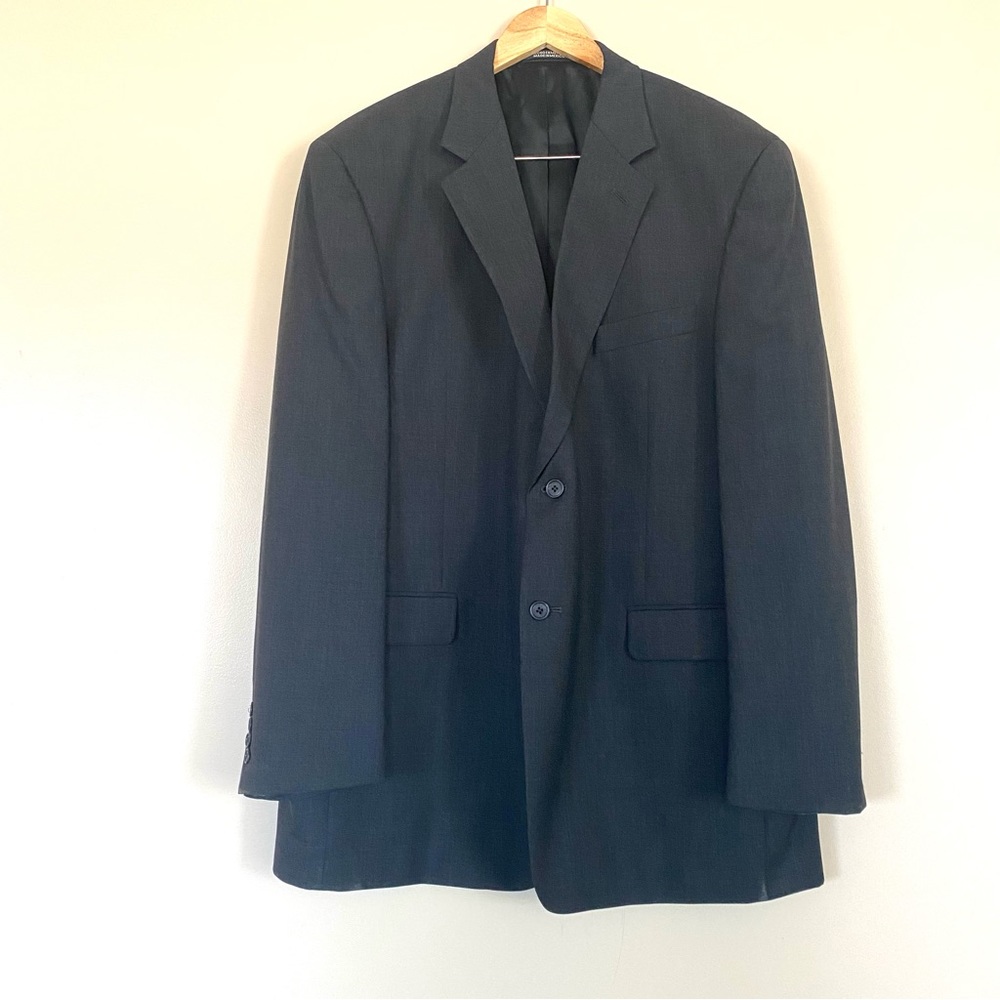 Stafford Blazer Men’s Dark Gray Two Button Wool Sport Jacket EUC - Picture 1 of 13